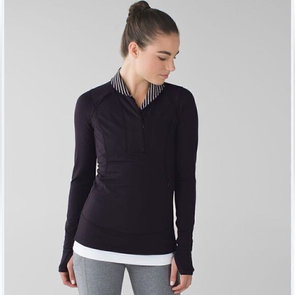Lululemon Athletica Think Fast Black Half Zip Pullover | SZ 6 - Picture 1 of 16